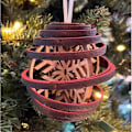 Pikkukuva 2 / 5: 3D-kaksoiskierteiset lumihiutaleet - joulukoriste, 3D-puinen kierteiset lumihiutale joulukuula riipus