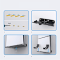 Miniatyrbilde 2 av 5: Veggmontert brakett for PS5 Slim med dobbel kontrollerholder, metallveggmontert basestativ, arrangør, oppbevaringsheng for PS5 Slim