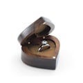 Miniatyrbillede 2 af 5: Ægteskabsforslag Smykkeæske Enkelt Ring Valnød Flip Ring Opbevaringsæske Retro Bærbar Støvtæt Pra