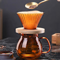 Miniatyrbild 2 av 5: V60 Glas Kaffe Dripper Kaffeserversats Kaffe Tratt Dripper Värmebeständig Kaffe Kanna Häll Över
