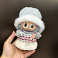 Miniatyrbild 1 av 3: [HH]Labubu Babykläder V1 V2 17cm Labubu Kläder Emaljering Hänge Plyschdocka Kjort Babykläder Skjortset (Chatta Nu) Gray