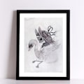 Miniatyrbild 4 av 5: Wekity Miss Rabbit Väggkonst Canvas Tryck Affisch, Enkelt Sött Akvarellkonst Ritning Dekor för Hem Vardagsrum Sovrum Kontor och Barnrum (Set