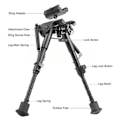 Miniatyrbillede 2 af 2: /HH/Foldbart hurtigmonteringsbipod aluminiumslegering stativ skytters bipod til udendørs skydning