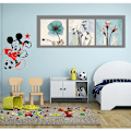 Miniatyrbild 2 av 5: Wekity Clear Flowers Wall Art Canvas Print Poster, Simple Abstract Art Drawing Decor för Hem Vardagsrum Sovrum Kontor och Barnrum (Set om 3