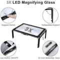 Miniatyrbilde 2 av 4: HA~Forstørrelsesglass med lys, 3x forstørrelse leseforstørrer lesehjelp - A4 rektangulær