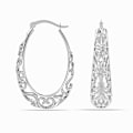 Miniatyrbillede 2 af 5: Mellemstore ovale creoler til kvinder, piger, mode, hul tekstur, klik top, piercing, trendy smykker, julegaver, fødselsdagsgaver