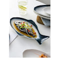 Miniatyrbilde 5 av 5: Fisketallerken i keramikk, serveringsfat, fiskeformet serveringsfat med tekstur, matfat, serveringsfat for fisk, sushi, frukt eller ost
