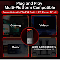 Miniatyrbilde 2 av 2: /HA/Gaming hodetelefoner med mikrofon KOFIRE UG05 - Trådløse opptil 40 timer for Ps4/Ps5 PC Hvit-svart