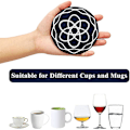 Miniatyrbillede 3 af 4: 8 stk. silikoneunderlag, drikkeunderlag med holder, kaffeunterlag, egnet til bar, skrivebord, ikke-sl