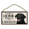 Miniatyrbillede 4 af 5: Kæledyr Tilbehør Træskilt - Det er ikke et hjem uden en Labrador (retriever, gul sort chokolade Lab) - Hunde