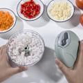 Pikkukuva 2 / 2: /HA/500/900ML Manuaalinen lihamylly valkosipulileikkuri pyörivä valkosipulipuristin murskain vihannes sipuli leikkuri keittiö ruoanlaittotarvikkeet 500ml-sininen