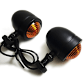 Miniatyrbillede 5 af 5: 4 stk. sorte motorcykel blinklys indikator lampe Moto blinklys til Chopper Bobber