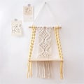Miniatyrbild 3 av 5: Macrame vägg hängande hylla Boho för sovrum - vävd rep Macrame väggkonst som Boho badrumshylla De