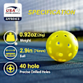 Pikkukuva 2 / 5: Pickleball-pallot, 40 reiän urheilupalloa ulkokäyttöön, USA Pickleball -hyväksytty, 4 ja 12 kappaleen pickleball-pakkaukset