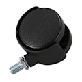 Miniatyrbilde 3 av 5: Plast 360 graders svingbar hjul 8mm skrue stamme 1,5 tommers diameter hjul 8 stk svart