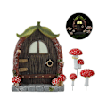 Miniatyrbillede 5 af 5: Lysende svampe dør vindue ornament have kunst skulpturer statuer udendørs hjem indretning harpiks have D
