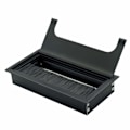 Pikkukuva 3 / 5: Suorakulmainen kaapeliläpivienti, metallilanka-aukko, johtojen hallintaan tietokonepöydälle, musta, 160 mm x 80 mm - 2 kpl