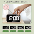 Miniatyrbillede 2 af 2: /HA/LED digitalt vækkeur med snooze-funktion, 12/24H USB-genopladelig spejloverflade til kontor i soveværelset