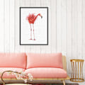 Miniatyrbillede 5 af 5: Wekity Flamingo Wall Art Lærredstryk Plakat, Enkelt Mode Akvarel Kunsttegning Dekor til Hjem Stue Soveværelse Kontor og Børneværelse (Sæt
