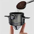 Miniatyrbild 4 av 5: Bärbar hopfällbar kaffefilter i rostfritt stål, återanvändbar kaffebryggare, minikollbar papperslös kaffedripperkopp