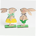 Miniatyrbillede 2 af 5: Påskekaniner Træ Skrivebords Kanin Ornament Dekoration Træ Håndværk Til Hjem Gave