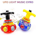 Miniatyrbild 5 av 5: 2 st musik blinkande snurror leksak med startprogram, lysande snurror för barn, gyroskop LED lysande leksaker, blinkande snurrande topp leksaker, slumpmässig färg