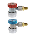 Miniatyrbillede 2 af 4: 2 stk. Bil Auto Freon R134a Hurtigkobling Adaptere Aircondition Kølemiddel Justerbar A/c Manifo