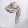 Miniatyrbilde 1 av 3: Bomull eller lin sjal lett sjal unisex, perfekt gave til alle, khaki striper