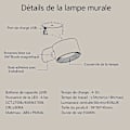 Miniatyrbillede 5 af 5: Indendørs væglampe, Touch Led væglampe med USB opladningsport Touch Control, 3 lysstyrke niveauer 3 temperaturer 360 roterbar natlampe til soveværelse