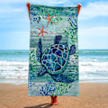 Miniatyrbild 2 av 5: Sommar Unisex Ocean Life Turtle Ultra-Fine Fiber Strand Simning Multifunktionell Snabbtorkande Absorberande Reshandduk 80*160cm.