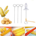 Miniatyrbillede 5 af 5: Tornado Spiral Kartoffelskærer Manuel Slicer Scope Fry Vegetable Spiralizer Chips Maker med 4 rustfrit stål Sticks Manuel Twisted