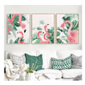 Miniatyrbild 2 av 5: Wekity Flamingos i Naturen Väggkonst Canvas Tryck Affisch, Enkelt Mode Vattenfärg Konst Ritning Dekor för Hem Vardagsrum Sovrum Kontor och Barn