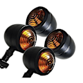 Miniatyrbillede 1 af 5: 4 stk. sorte motorcykel blinklys indikator lampe Moto blinklys til Chopper Bobber