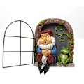 Miniatyrbilde 1 av 5: Utendørs hagestatuer, Resin Gnome Tree Hugger, Slitesterk utendørs dekor, Fantasifull hageskulptur, Hagepeeker hagekunst