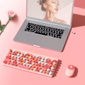 Miniatyrbild 4 av 5: Trådlöst tangentbord och mus-kit med multimediefunktionsknappar, ergonomiskt tangentbord och mus för kontor, batteridrivet, plug and play för stationär dator