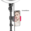 Pikkukuva 2 / 2: /HH/Selfie-lamppu LED-rengasvalo jalustalla 50 - 216 cm + Kaukosäädin Musta