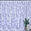 Miniatyrbild 4 av 5: Dazzle Bright gardinljusslingor, 300 LED 9,8ft x 9,8ft 8 belysningslägen Fe-ljus USB-drivna, för jul, fest, bröllop utomhus inomhus