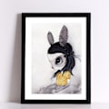 Miniatyrbild 3 av 5: Wekity Miss Rabbit Väggkonst Canvas Tryck Affisch, Enkelt Sött Akvarellkonst Ritning Dekor för Hem Vardagsrum Sovrum Kontor och Barnrum (Set
