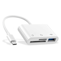 Miniatyrbillede 1 af 2: HH-USB C til Micro-SD TF Hukommelseskortlæser, 3-i-1 USB Kamera Kortlæseradapter til Galaxy S10/S9 m.fl.