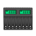 Miniatyrbillede 1 af 2: /HH/ 8-rums batterioplader med LCD-display Intelligent til AA/AAA NiCd NiMh genopladelige batterier Opladning aa aaa oplader Sort