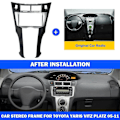 Miniatyrbillede 3 af 4: 2 Din bilstereo ramme trim kit til instrumentbræt til Yaris Vitz Platz 2005-2011 Dvd-afspiller installation