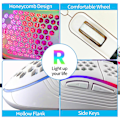 Miniatyrbillede 2 af 2: /HA/Honeycomb kablet gaming mus, RGB-baggrundsbelysning og 7200 justerbar DPI, ergonomisk og let USB-computermus med højpræcisionssensor til Windo