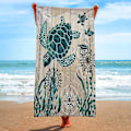 Miniatyrbild 5 av 5: Sommar Unisex Ocean Life Turtle Ultra-Fine Fiber Strand Simning Multifunktionell Snabbtorkande Absorberande Reshandduk 80*160cm.