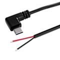 Pikkukuva 1 / 2: /HA/USB C Pigtail 2-nastainen virtajohto paljaalla johdolla 22AWG tukee 5V 3A latausta 1m Kulma