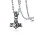 Viking Halsband Tors Hammare Mjölner Kedja Silver