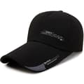 Unisex extra lång keps med visir, justerbar solhatt för sommarsport Black