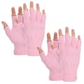 2 par fingerlösa varma kashmirhandskar - Förtjockade stickade stretchvantar för män och kvinnor Pink + Pink