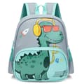 Lett og vanntett studentsekk med søt dinosaur for barn, egnet for 2-6 år, grønn