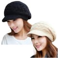 Wear 2-pack Dam Vinter Varm Stickad Mössa Slouchy Beanie med Skärm