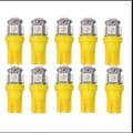 10 stk gule lamper, T10 w5w LED 5050SMD 12v DC 10 stk